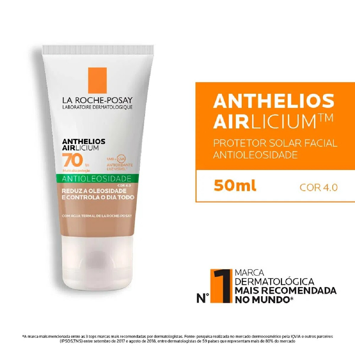 Protetor Solar Facial Anthelios Airlicium Antioleosidade FPS70 4.0 com 40g