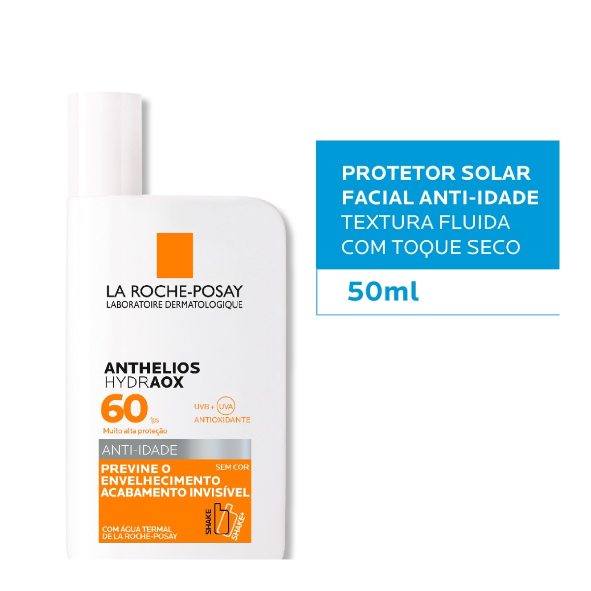 Protetor Solar Facial La Roche-Posay Anthelios Hydraox Anti-idade sem Cor FPS60 50ml