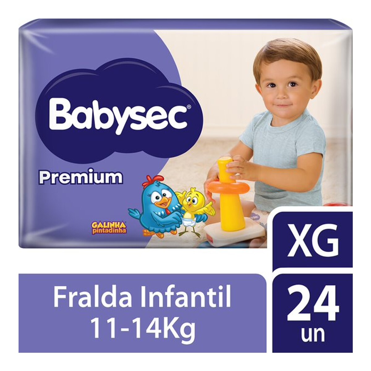 Fralda Babysec Galinha Pintadinha Premium XG 24 Unidades