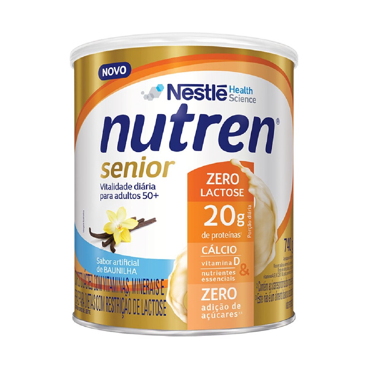 Nutren Senior Zero Lactose Sabor Baunilha 740g