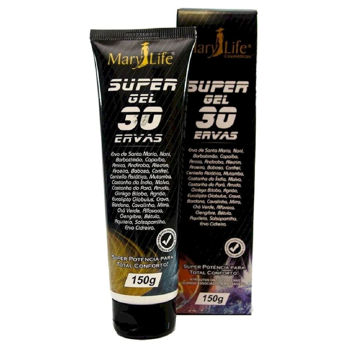 Super Gel Desodorante Massageador Mary Life 30 Ervas 150g