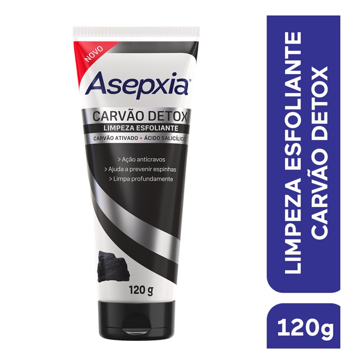 Gel Esfoliante Asepxia Carvao Detox 120g