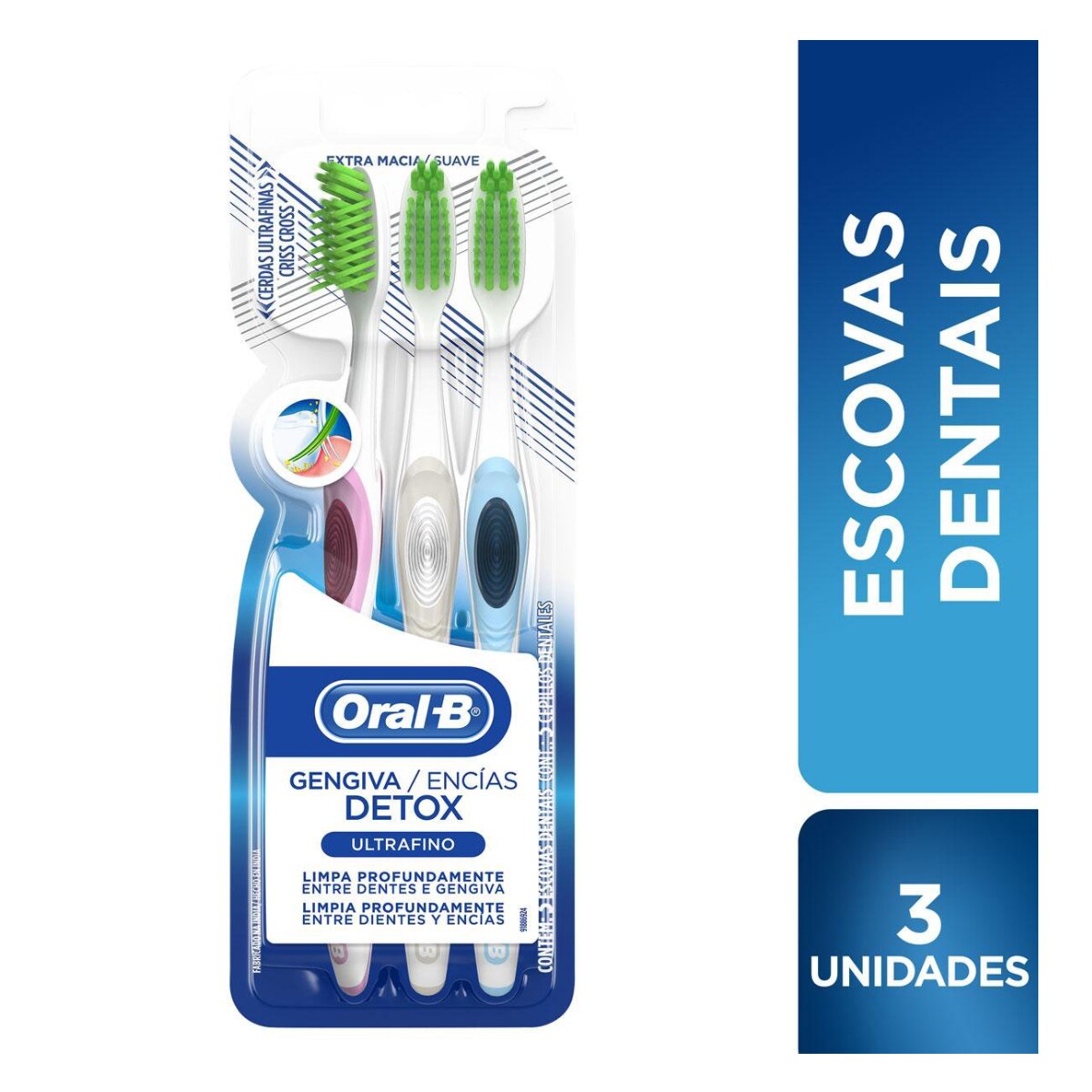 Escova Dental Oral-B Detox Ultrafino 3 Unidades