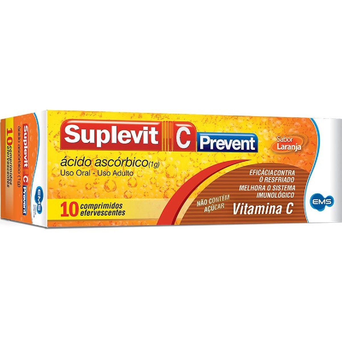 Suplevit C Prevent 1g Sabor laranja 10 Comprimidos Efervescentes