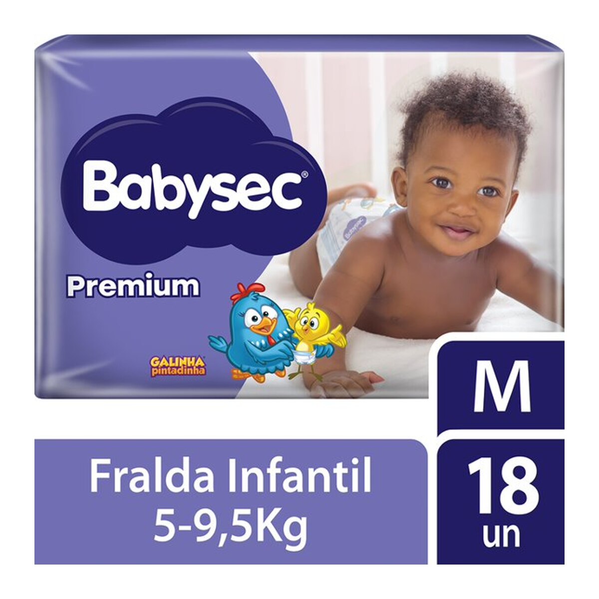 Fralda Babysec Galinha Pintadinha Premium M 18 Unidades