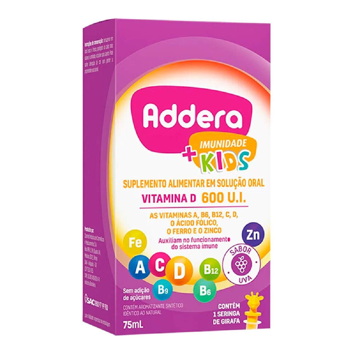 Addera +Imunidade Kids 600UI Sabor Uva 75ml
