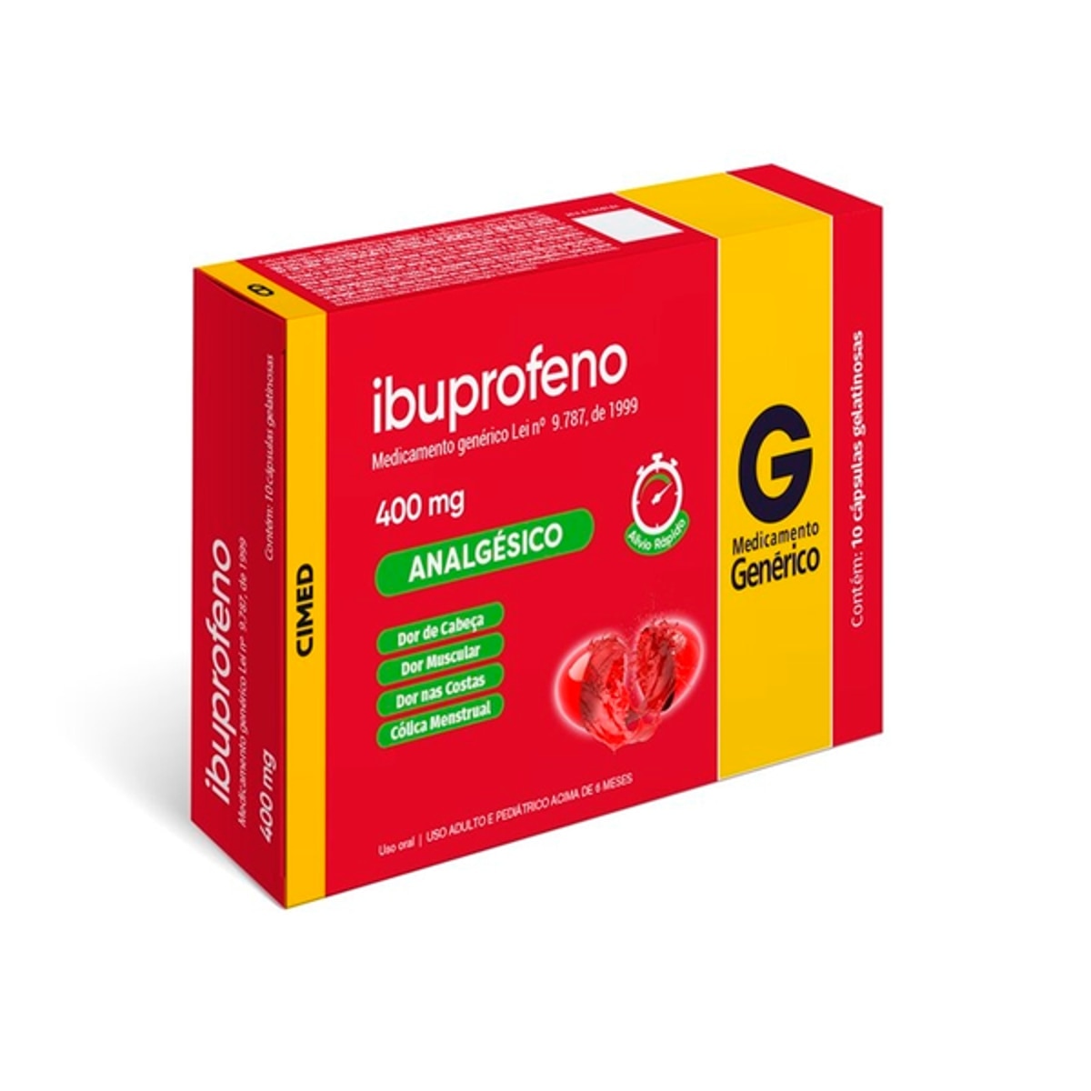 Ibuprofeno 400mg 10 Capsulas Cimed Generico