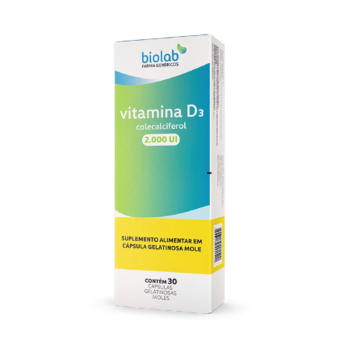 Vitamina D3 2.000UI Biolab 30 Capsulas