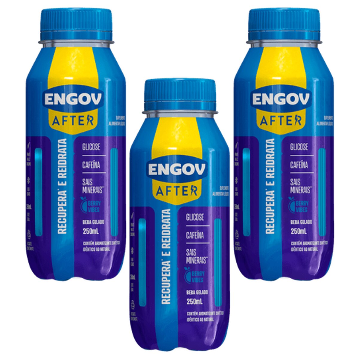 Kit 3 Unidades Engov After Sabor Berry Vibes 250ml