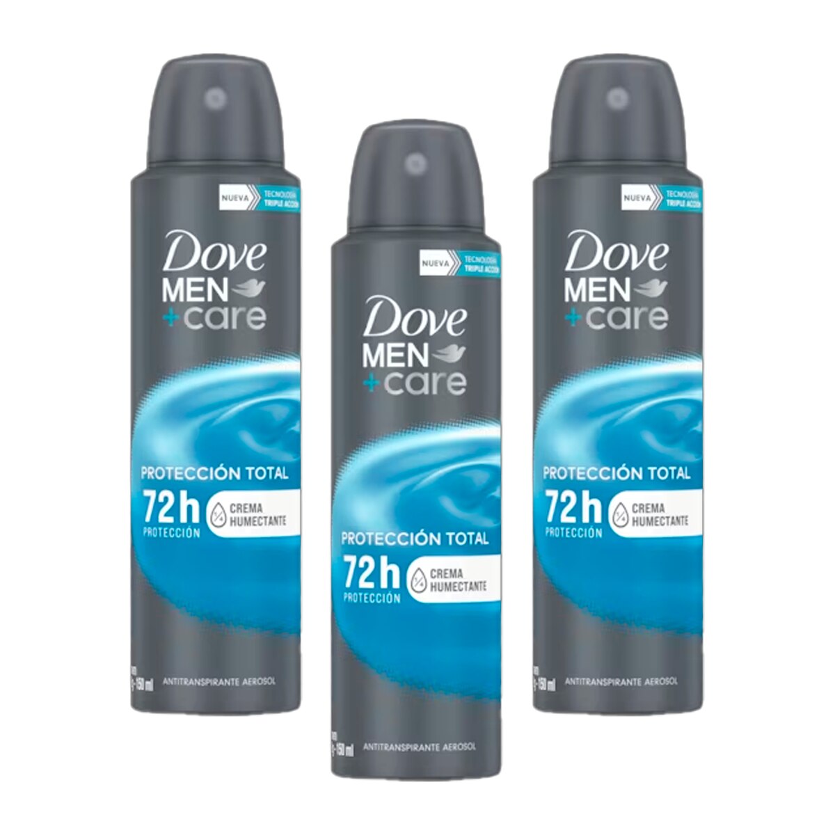 Kit 3 Unidades Desodorante Aerosol Dove Men +Care Cuidado Total 150ml
