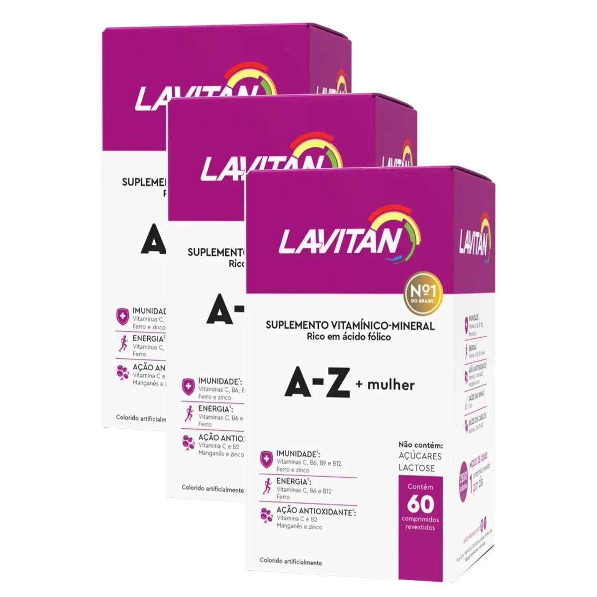 Kit 3 Unidades Lavitan A-Z +Mulher 60 Comprimidos