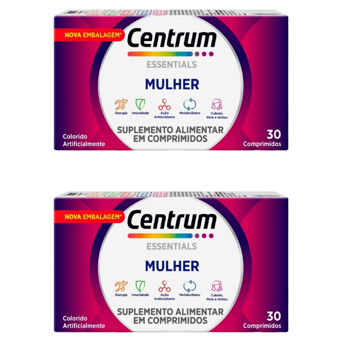 Kit 2 Unidades Centrum Essentials Mulher 30 Comprimidos Revestidos