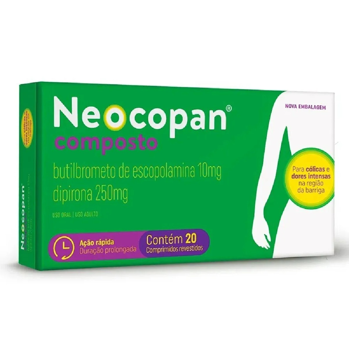 Neocopan Composto 10mg + 250mg 20 Comprimidos Revestidos