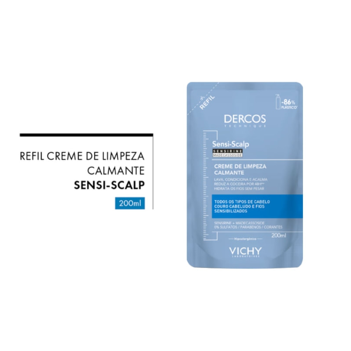 Refil Shampoo Dercos Vichy Sensi-Scalp 200ml