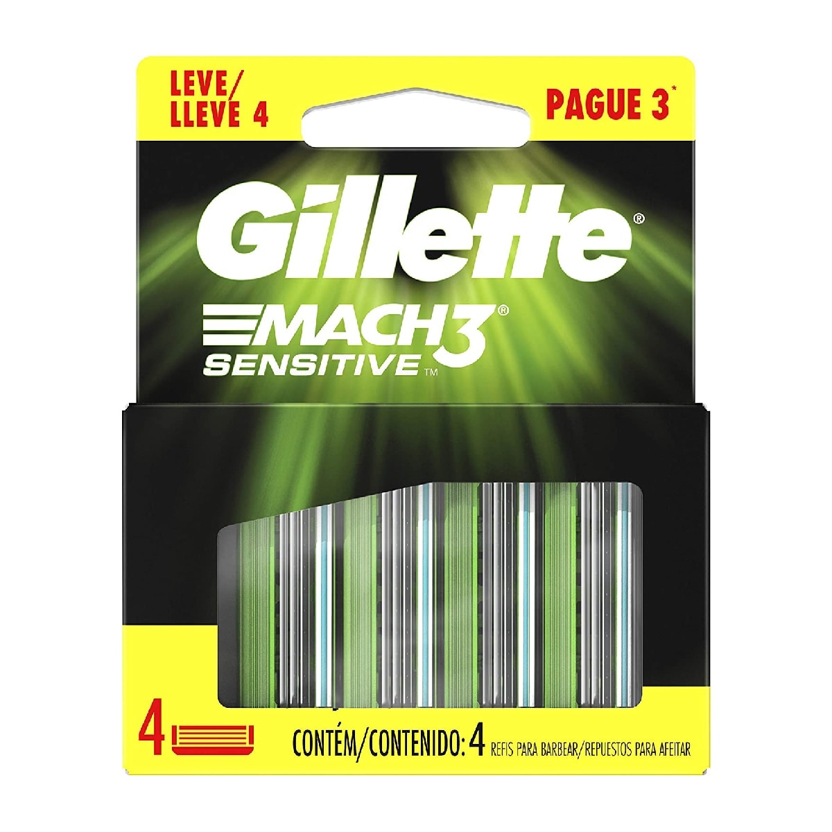 Carga Gillette Mach3 Sensitive Leve 4 Pague 3