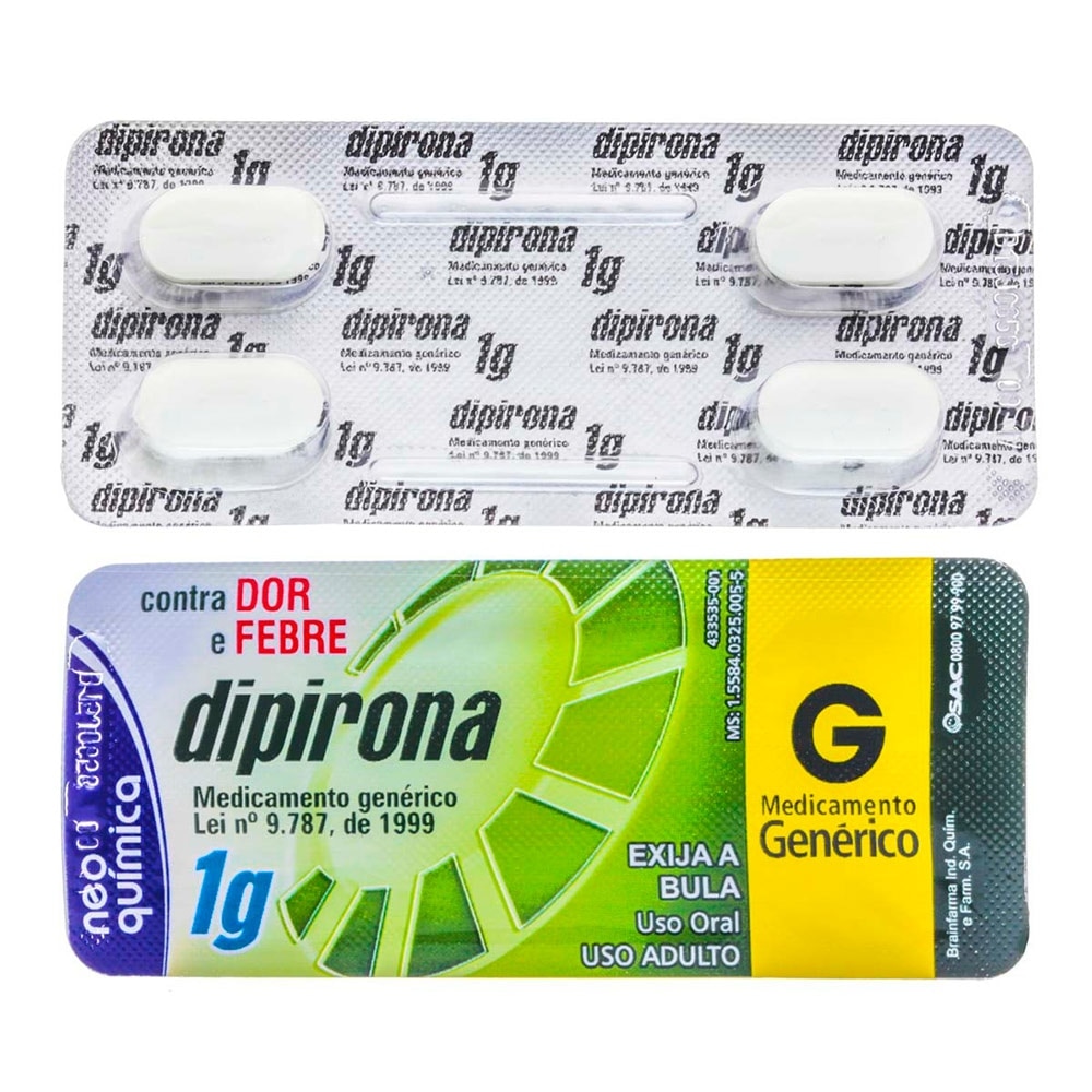 Dipirona Sodica 1mg 4 Comprimidos Neo Quimica Generico