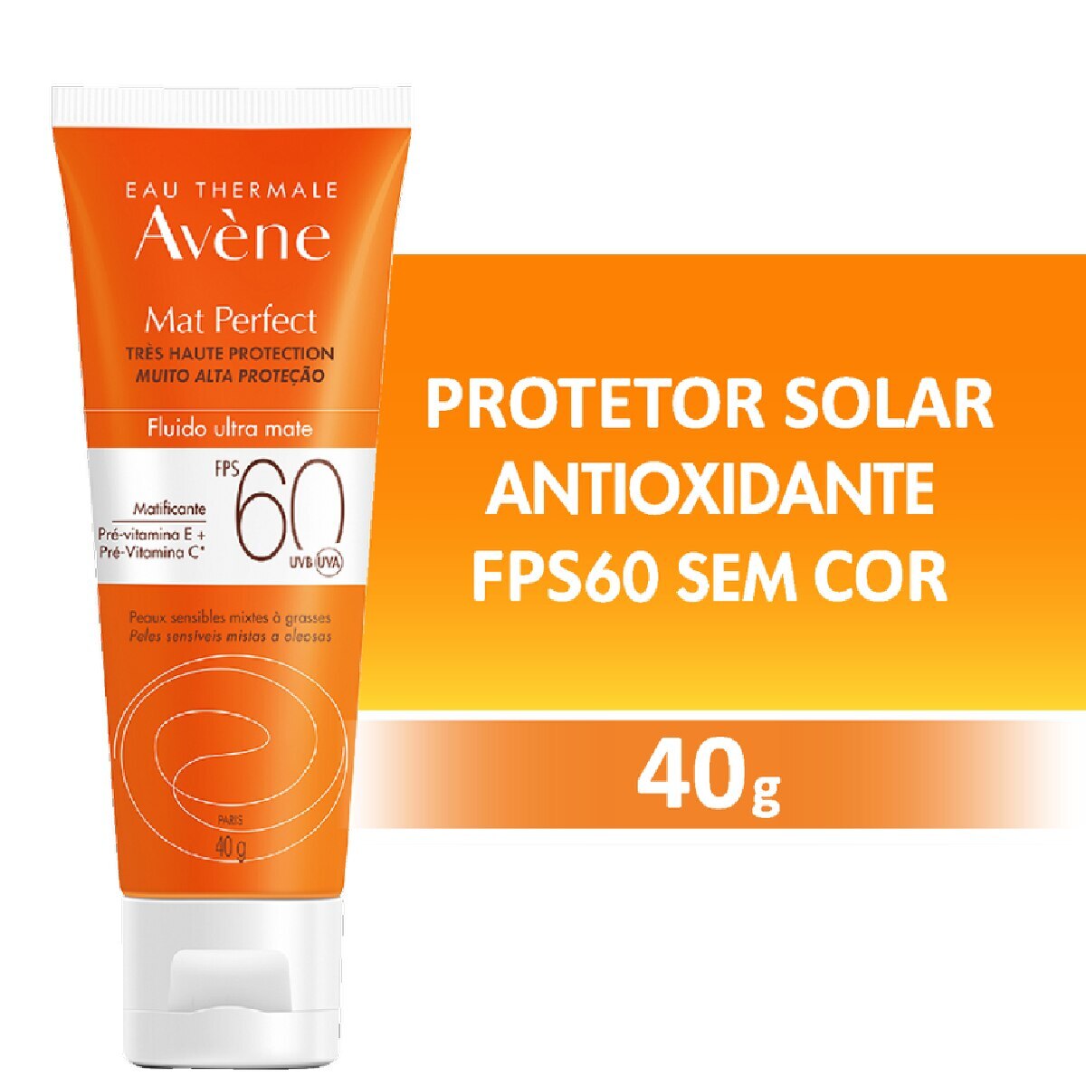 Protetor Solar Avene Mat Perfect Fluido Ultra Mate FPS60 40g