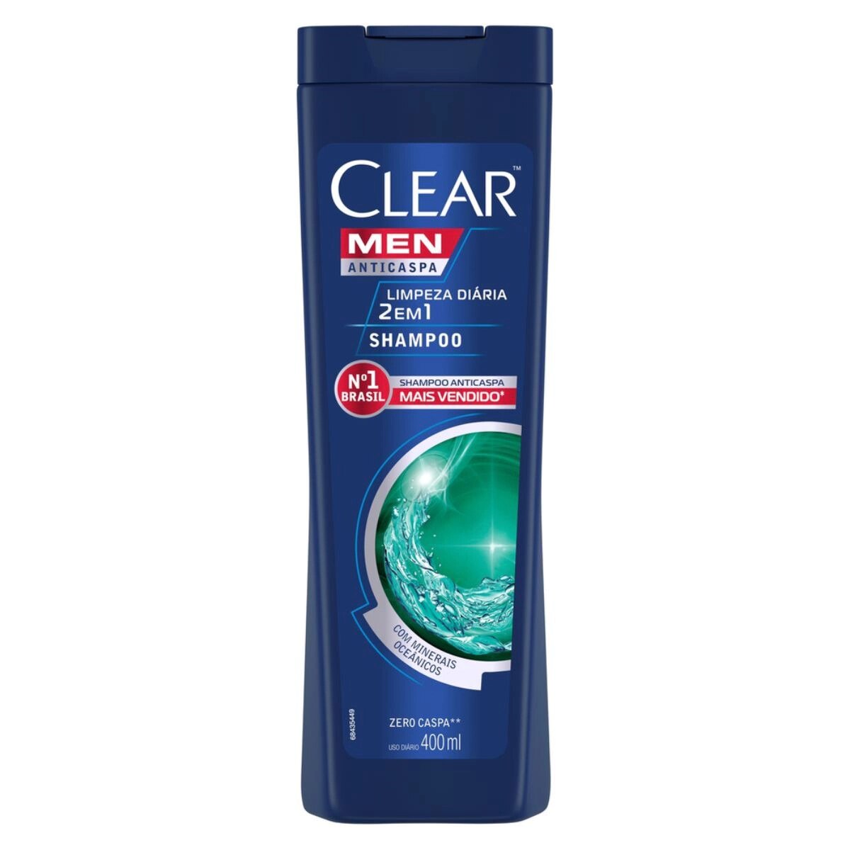 Shampoo Anticaspa Clear Men Limpeza Diaria 2 em 1 400ml