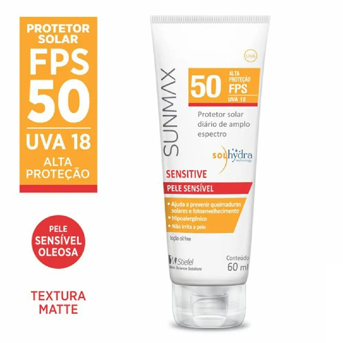 Protetor Solar Facial Sunmax Sensitive FPS50 60ml