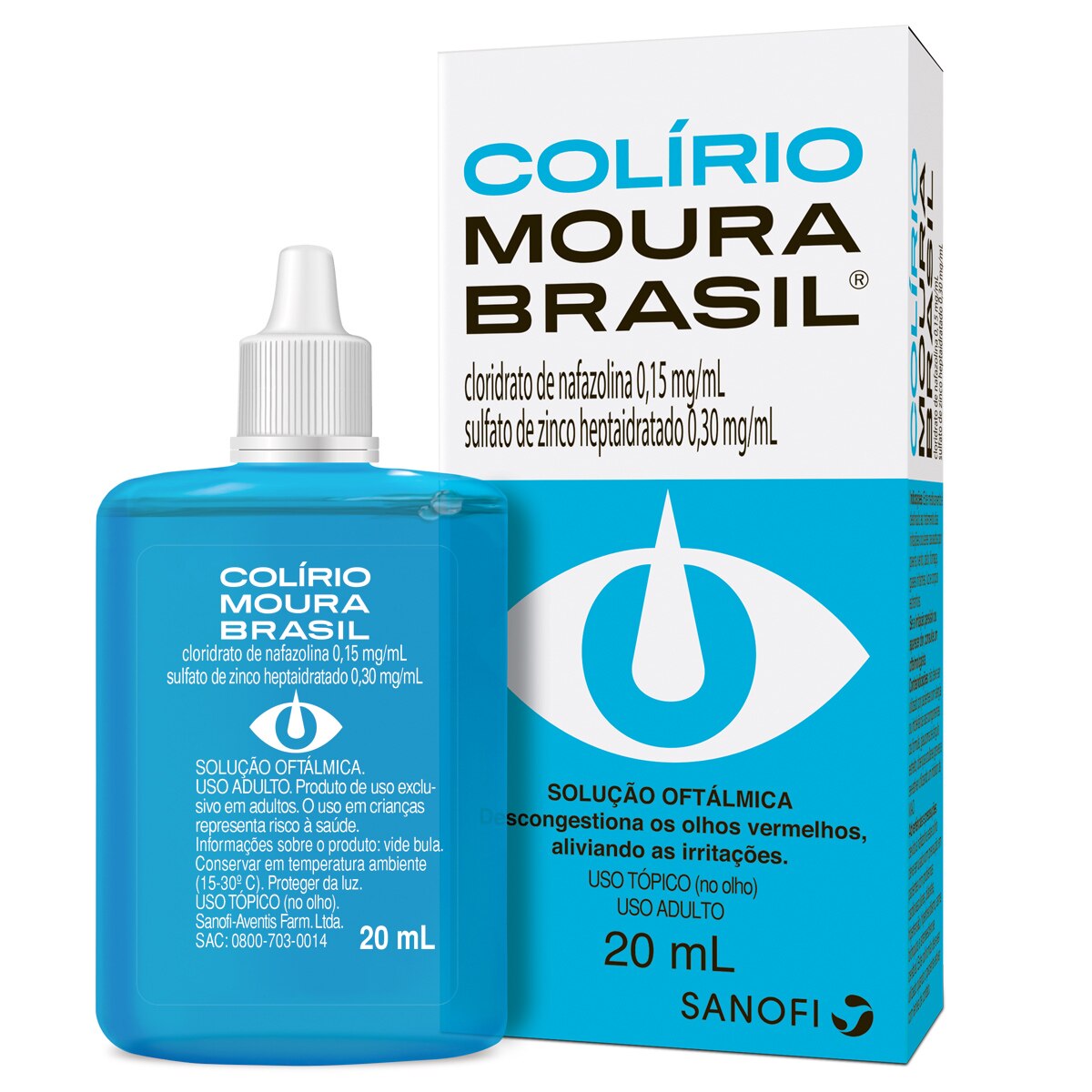 Colirio Moura Brasil 0,15mg + 0,3mg 20ml