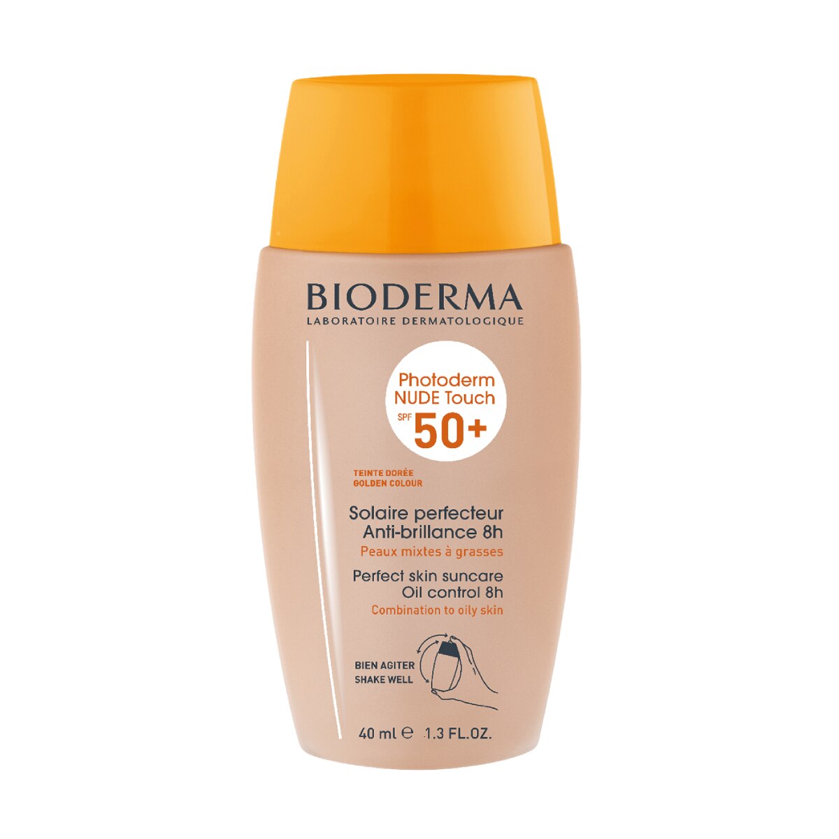 Protetor Solar Facial Bioderma Photoderm Nude Touch FPS50+ Cor Dourado 40ml