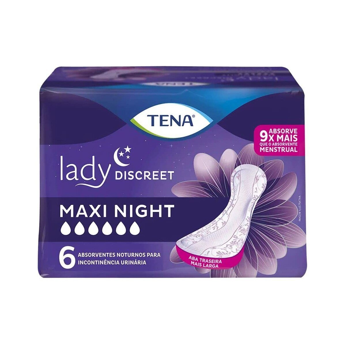 Absorvente para Incontinencia Urinaria Tena Lady Discreet Maxi Night 6 Unidades