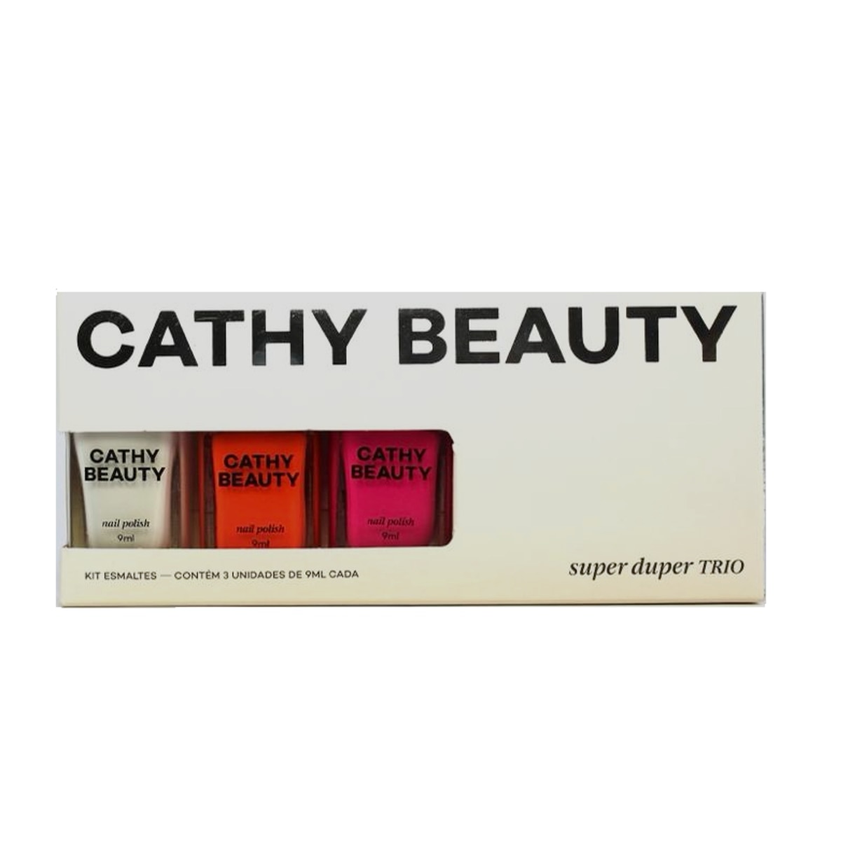 Kit de Esmalte Cathy Beauty Super Duper 3 Unidade de 9ml