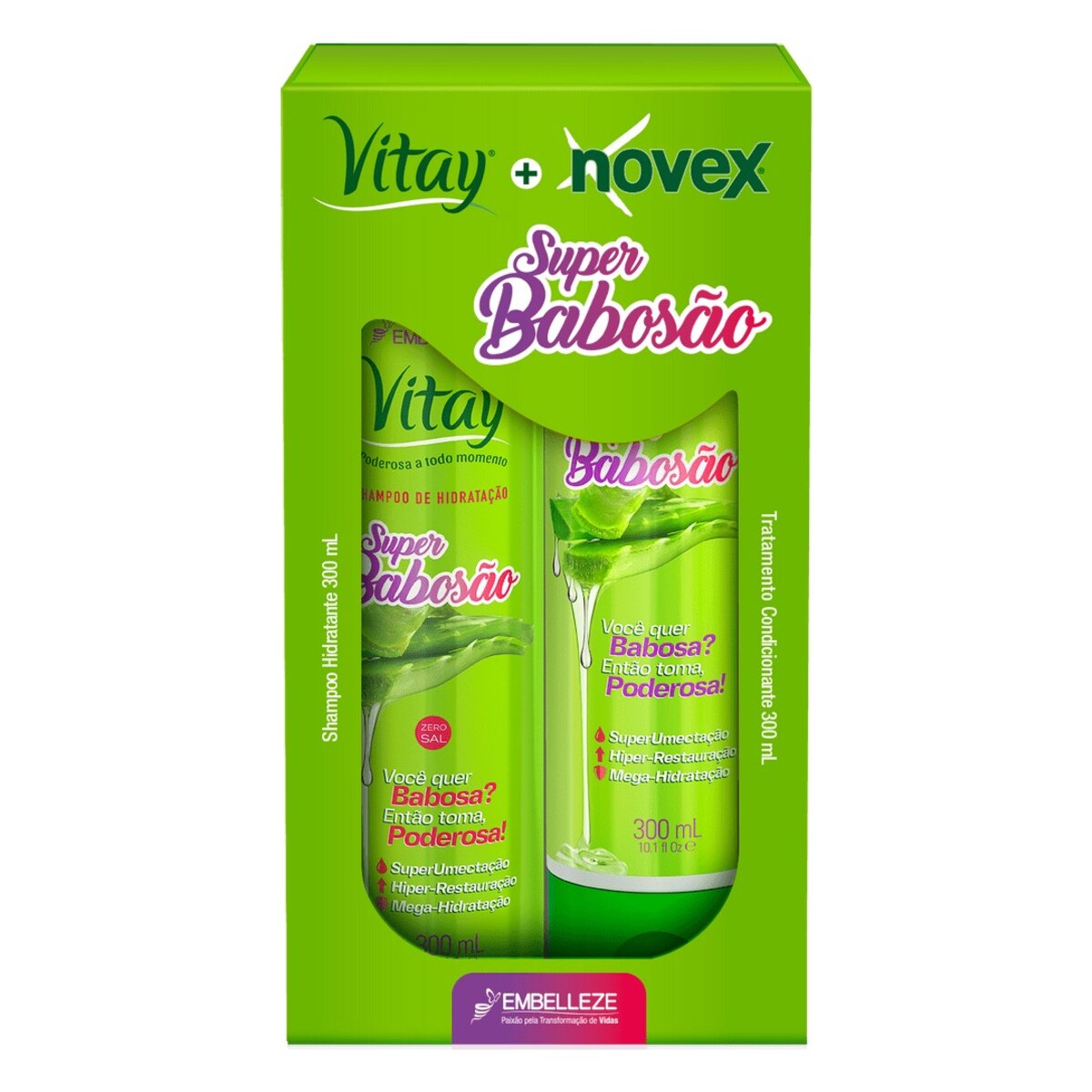 Kit Shampoo + Condicionador Vitay Novex Super Babosao 300ml