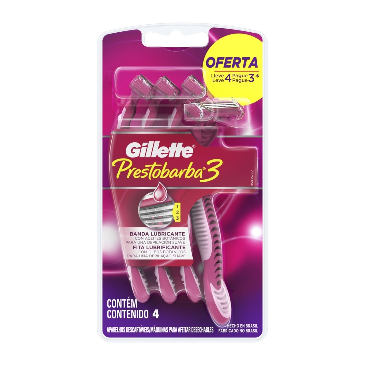 Aparelho Depilatorio Gillette Prestobarba 3 Leve 4 Pague 3