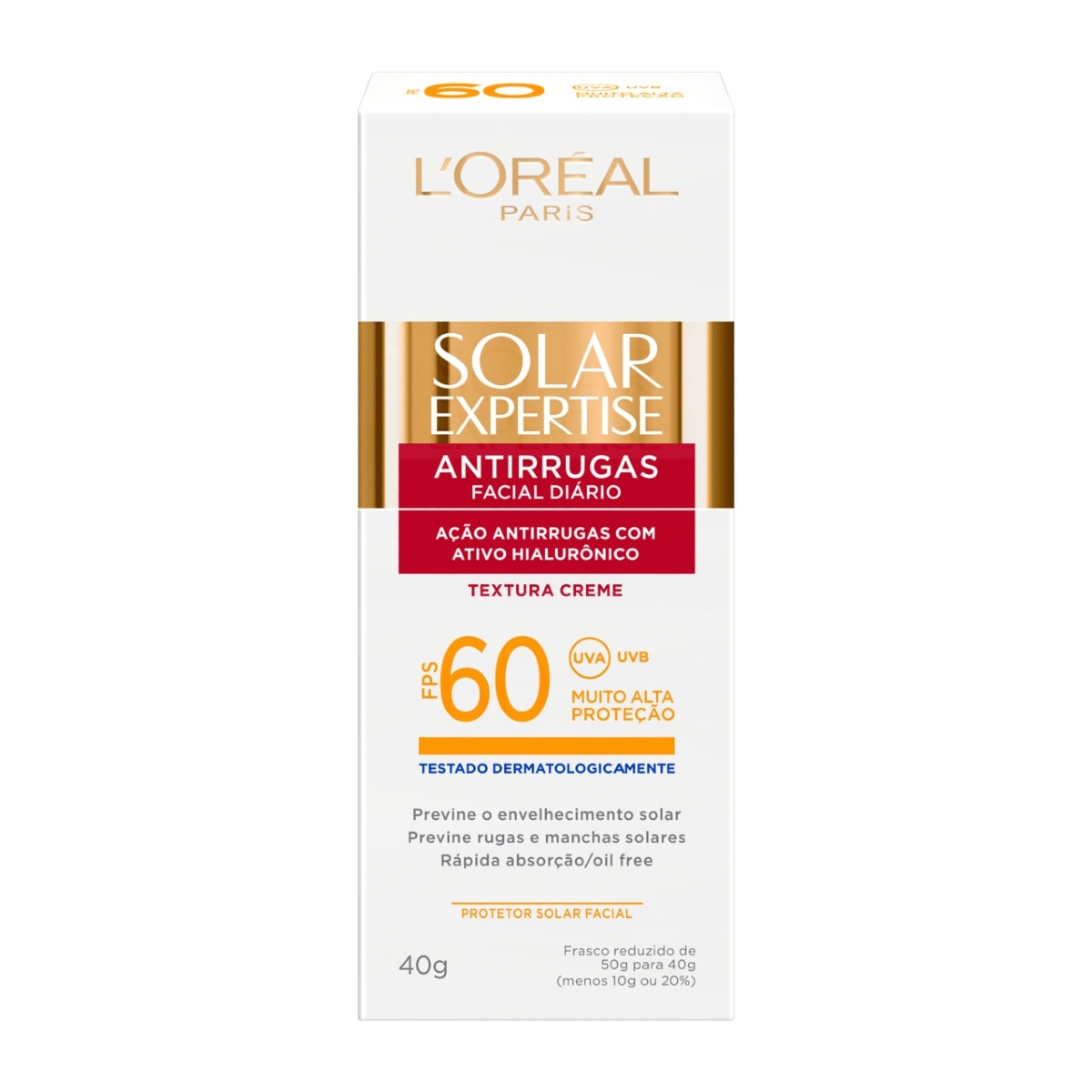 Protetor Solar L'Oreal Expertise Antirrugas FPS60 40g