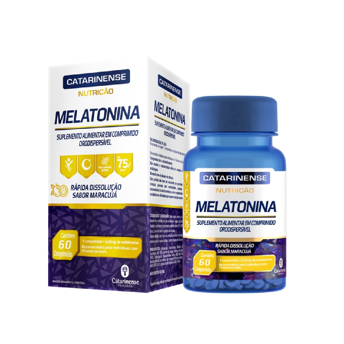Melatonina  Sabor Maracuja Catarinense 60 Comprimidos