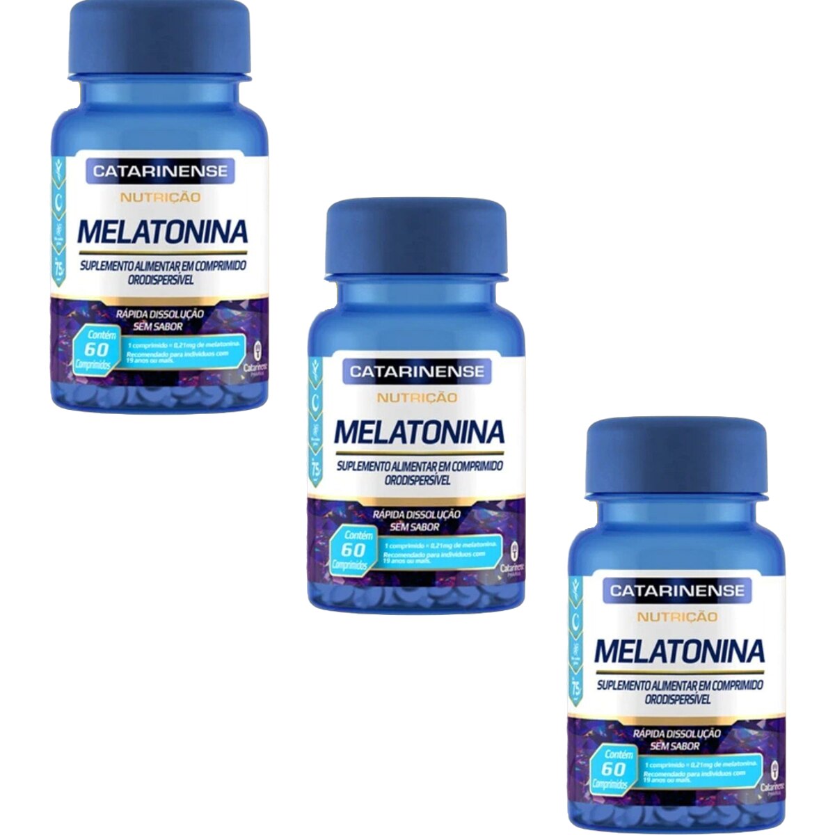 Kit 3 Unidades Melatonina Catarinense 60 Comprimidos