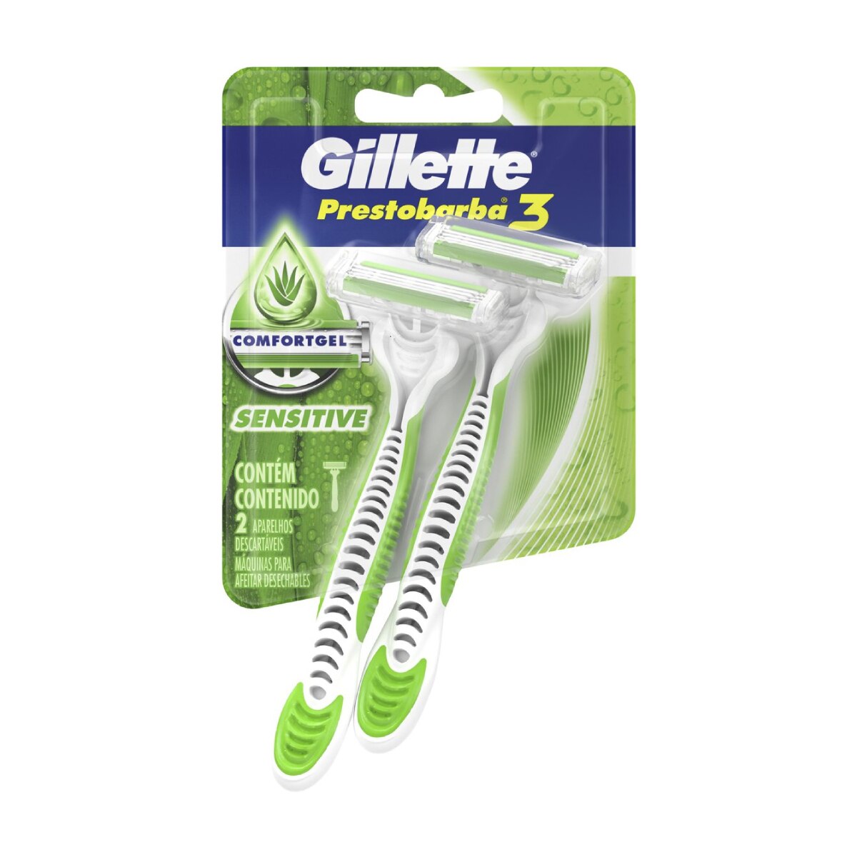Aparelho de Barbear Gillette Prestobarba 3 Sensitive 2 unidades