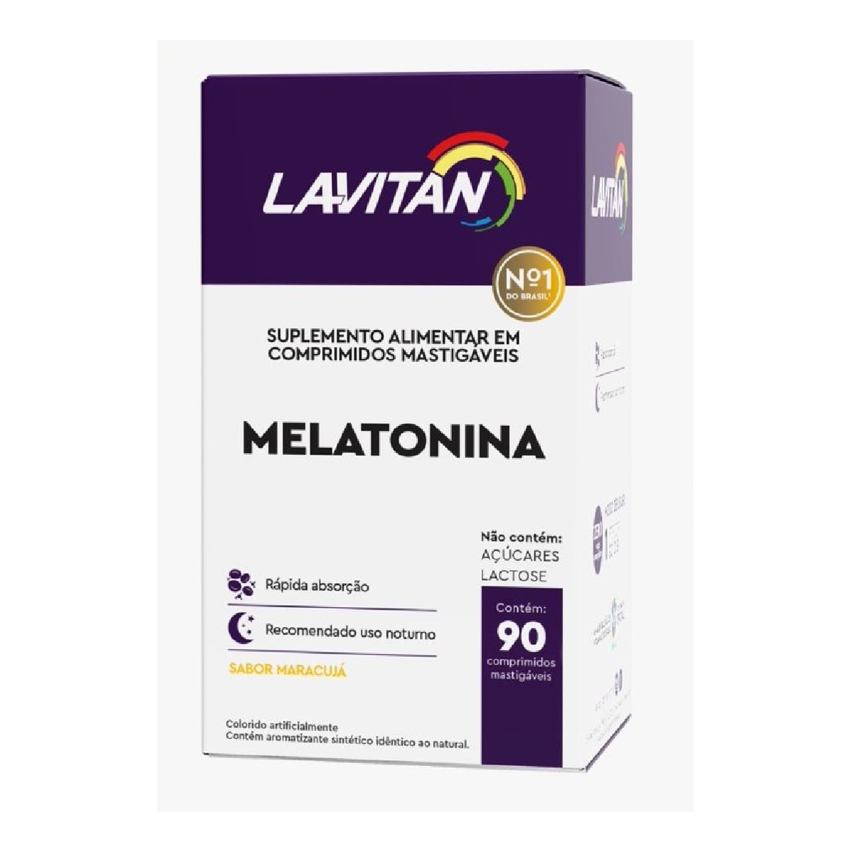Melatonina Lavitan Sabor Maracuja 90 Comprimidos Mastigaveis