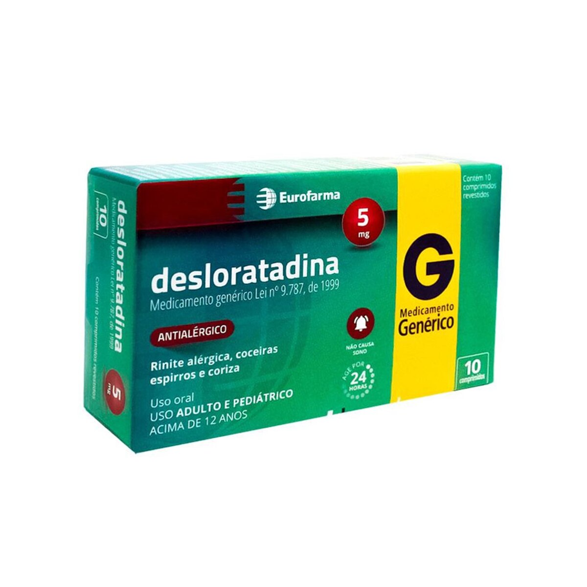 Desloratadina 5mg 10 Comprimidos Revestidos Eurofarma Generico