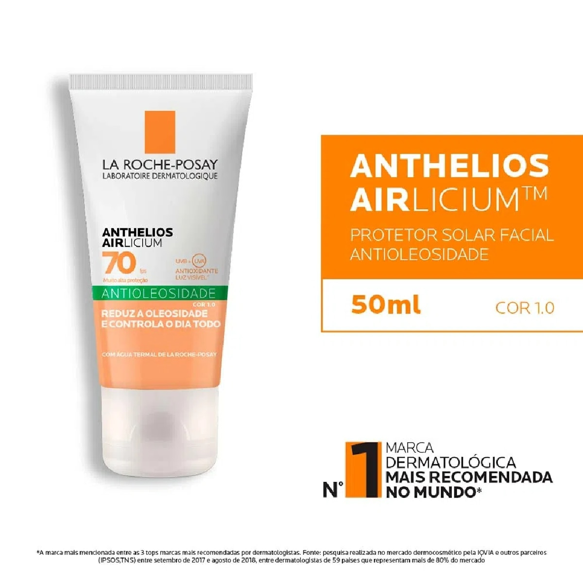 Protetor Solar Facial Anthelios Airlicium Antioleosidade FPS70 1.0 com 40g