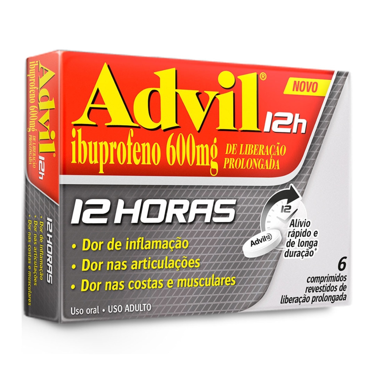 Advil 12 Horas 600mg 6 Comprimidos Revestidos
