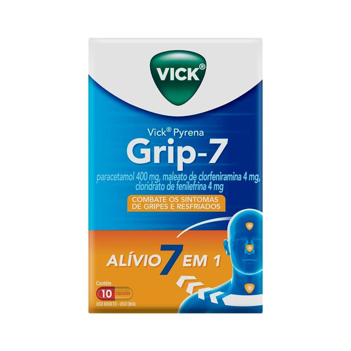 Vick Pyrena Grip-7 10 Capsulas