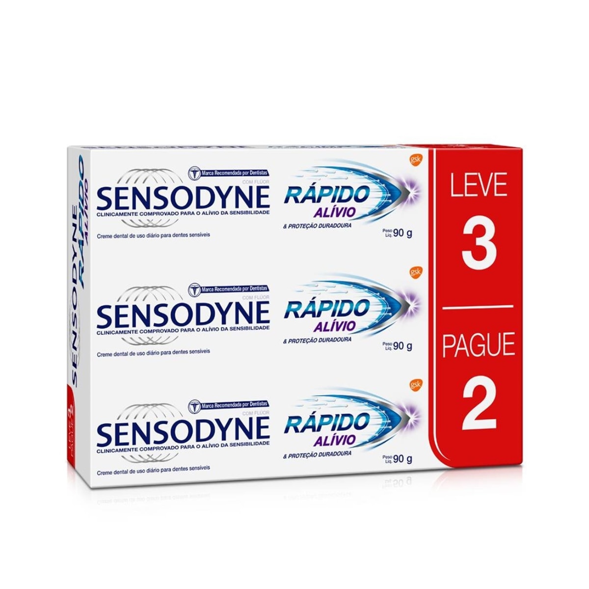 Creme Dental Sensodyne Rapido Alivio 90g Leve 3 Pague 2
