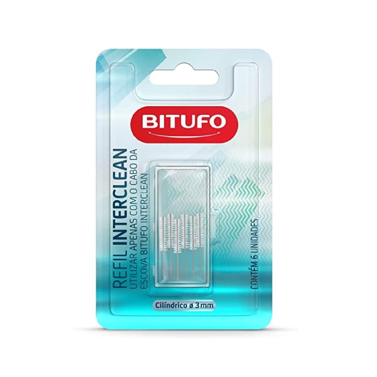 Refil Interdental Bitufo Interclean Cilindrico Ultrafina 6 Unidades