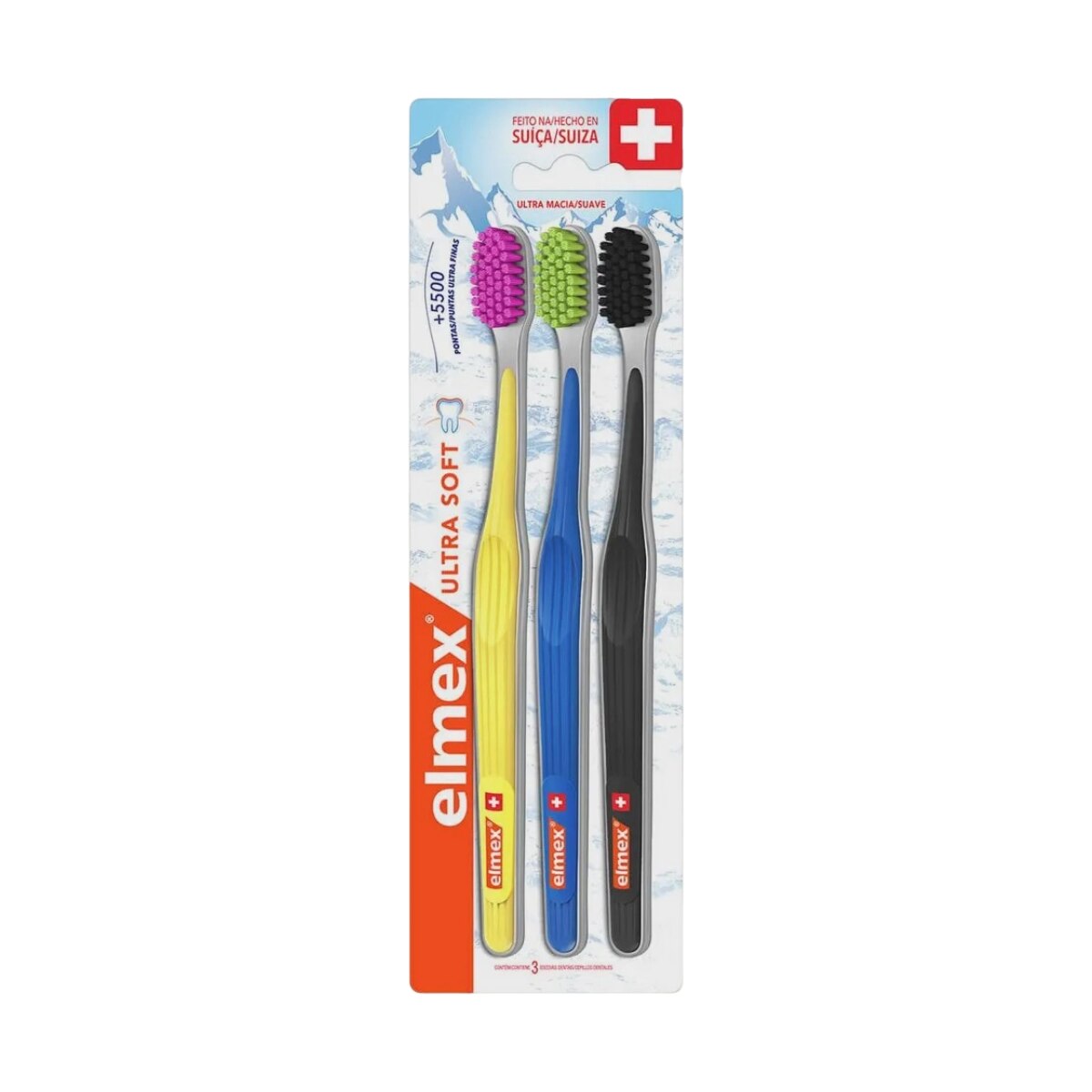 Escova Dental Elmex Ultra Soft 3 Unidades