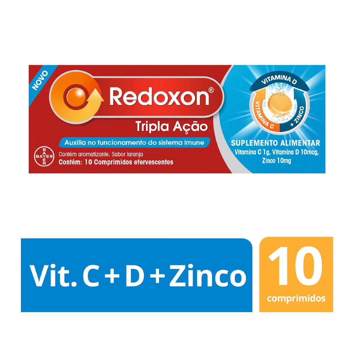 Redoxon Tripla Acao 10 Comprimidos Efervescentes