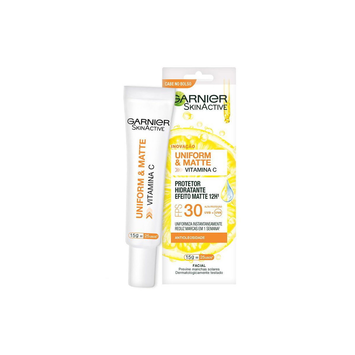 Protetor Facial Hidratante Garnier SkinActive Uniform & Matte Vitamina C FPS30 15g