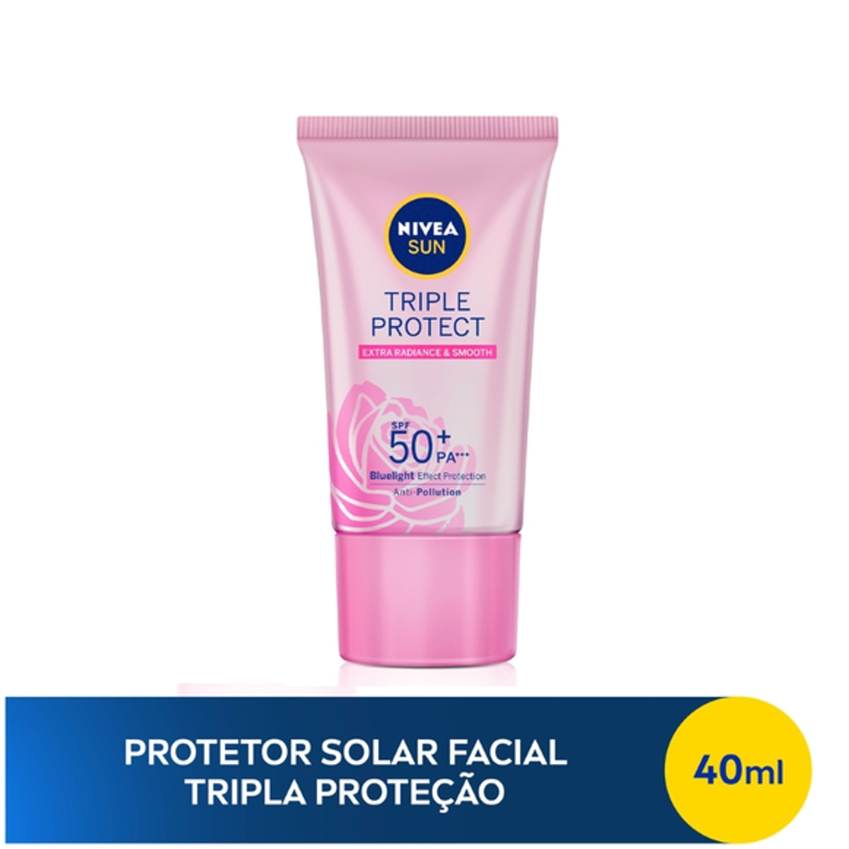 Protetor Facial Nivea Sun Triple Protect Extra Radiante & Smooth FPS50 40ml