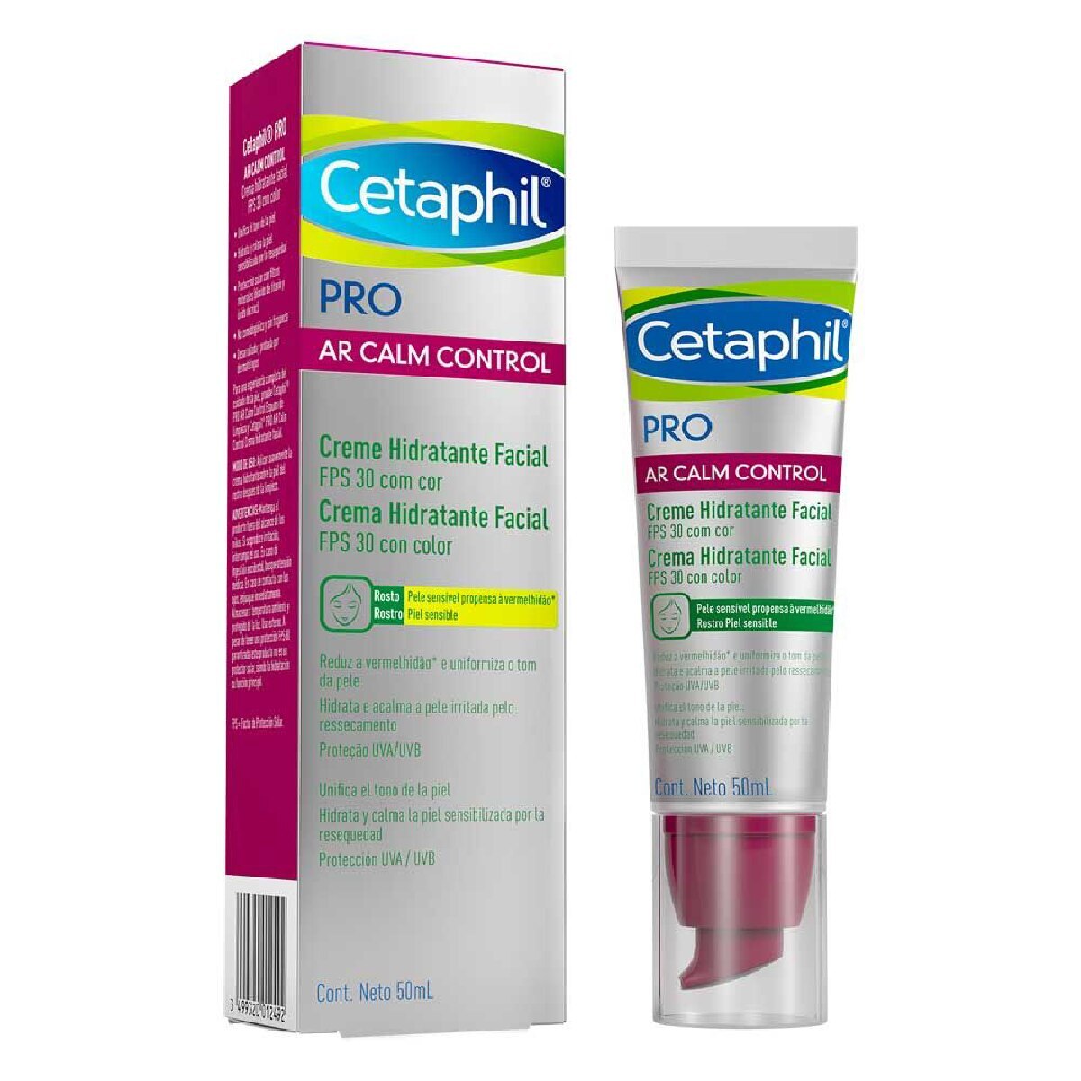 Creme Hidratante Facial Cetaphil Pro Ar Calm Control FPS30 com Cor 50ml