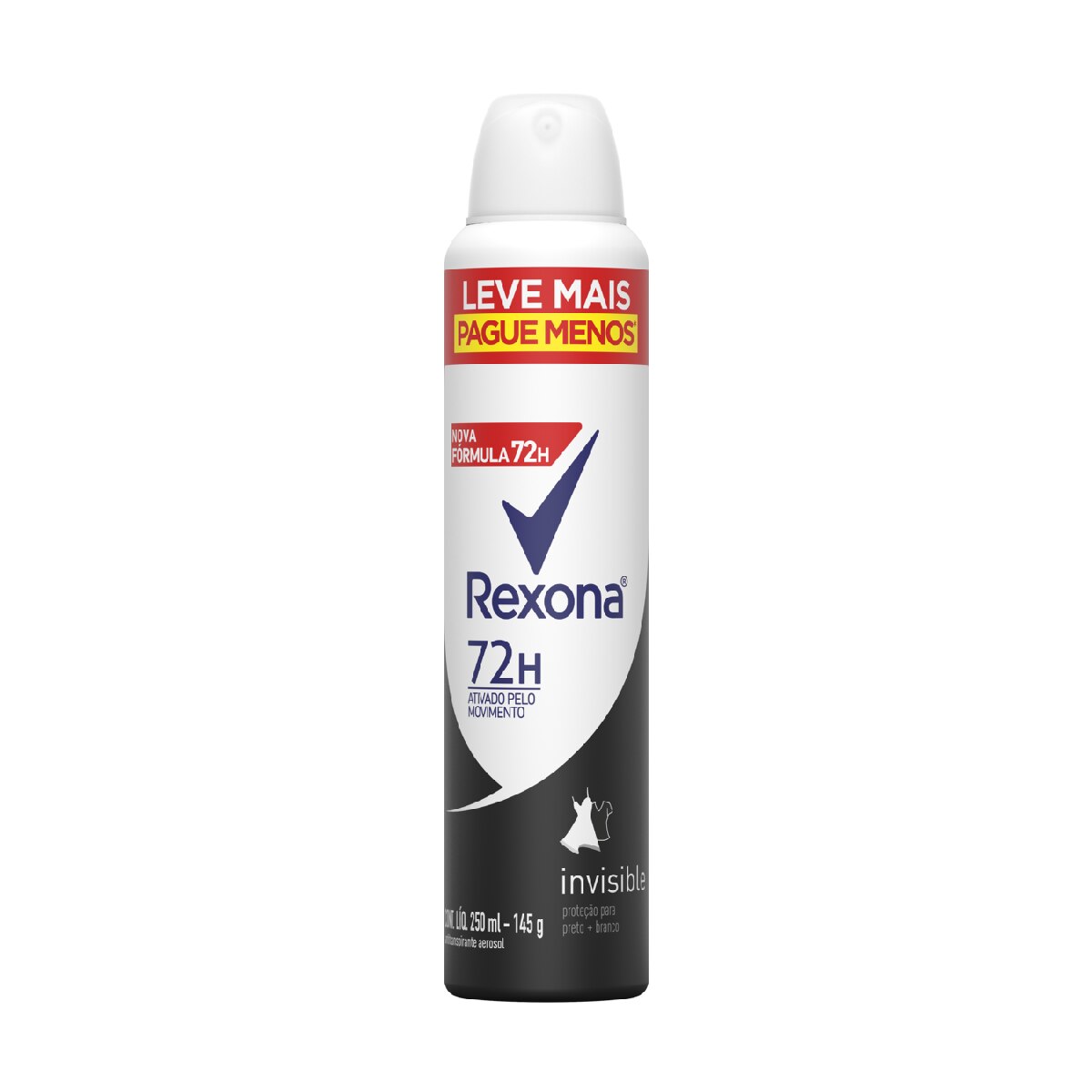 Desodorante Aerosol Rexona Invisible 250ml Leve mais Pague menos