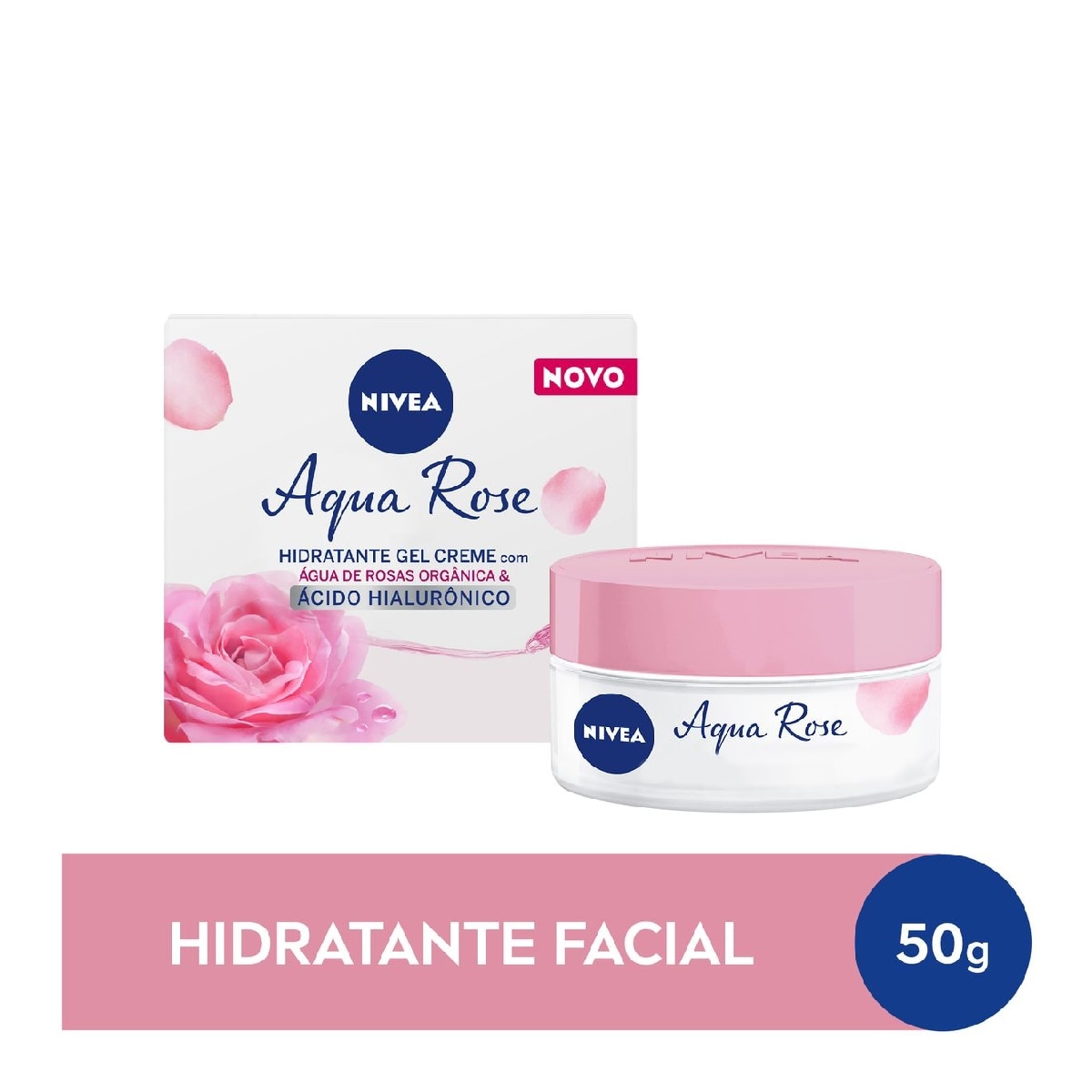 Gel Creme Facial Nivea Aqua Rose Agua de Rosas Organica & Acido Hialuronico 50g