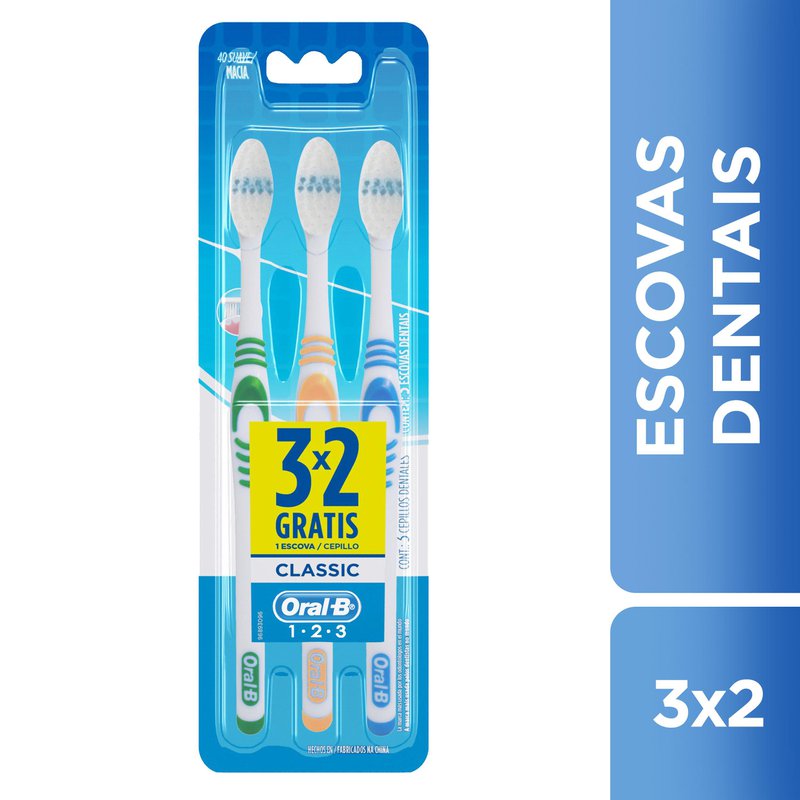Escova Dental Oral-B 123 Classic Leve 3 Pague 2