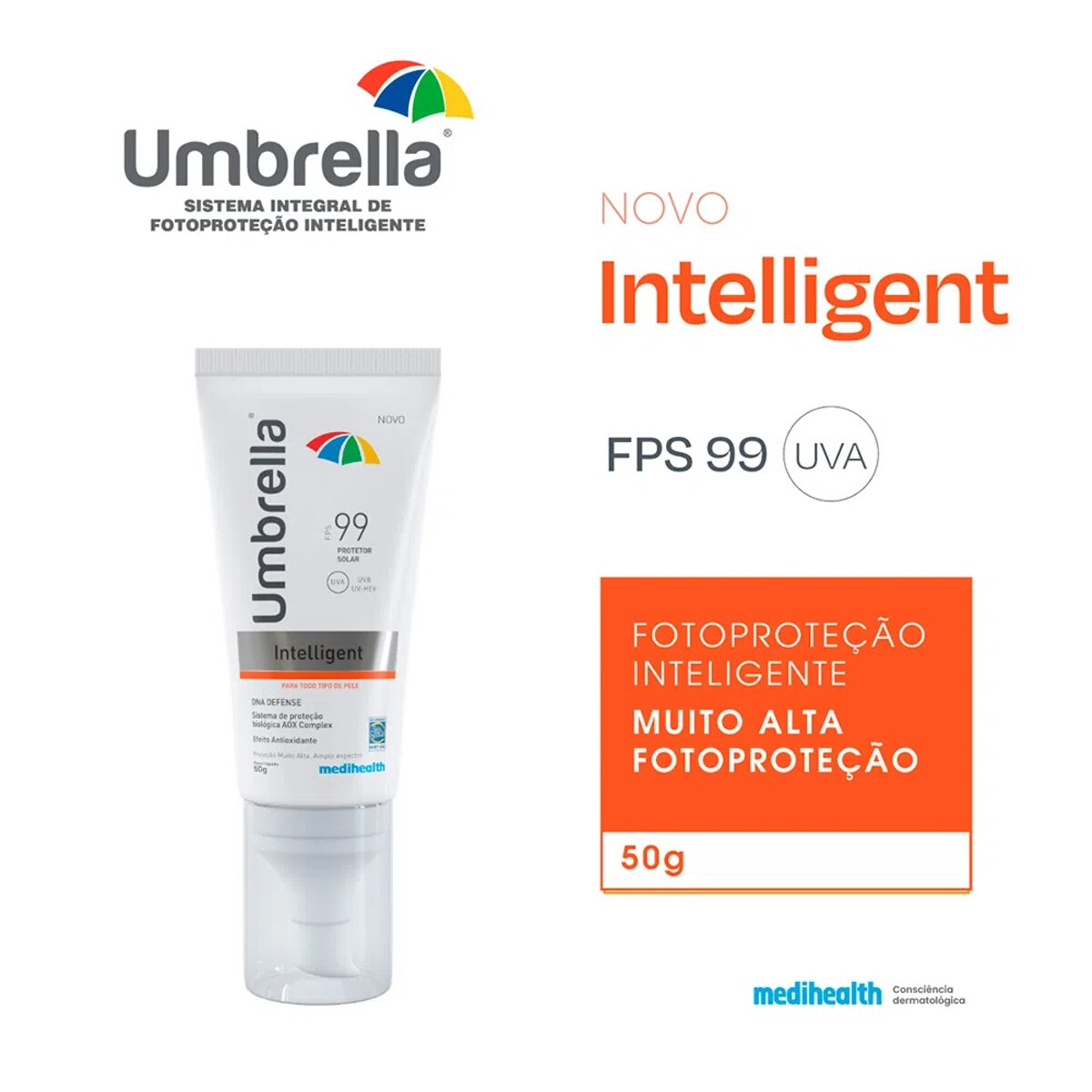 Protetor Solar Facial Umbrella Intelligent FPS99 50g