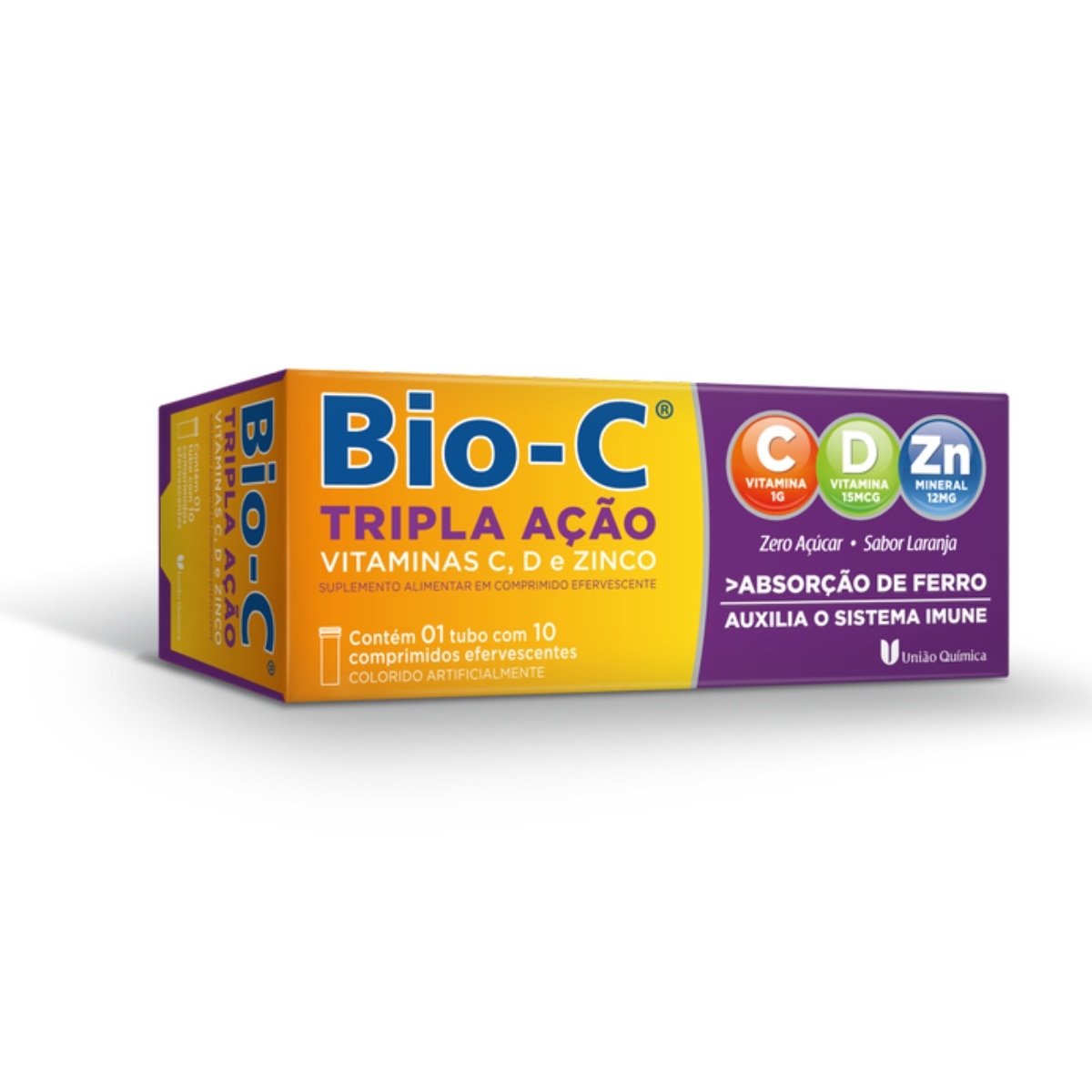 Bio-C Tripla Acao Sabor Laranja 10 Comprimidos Efervescentes